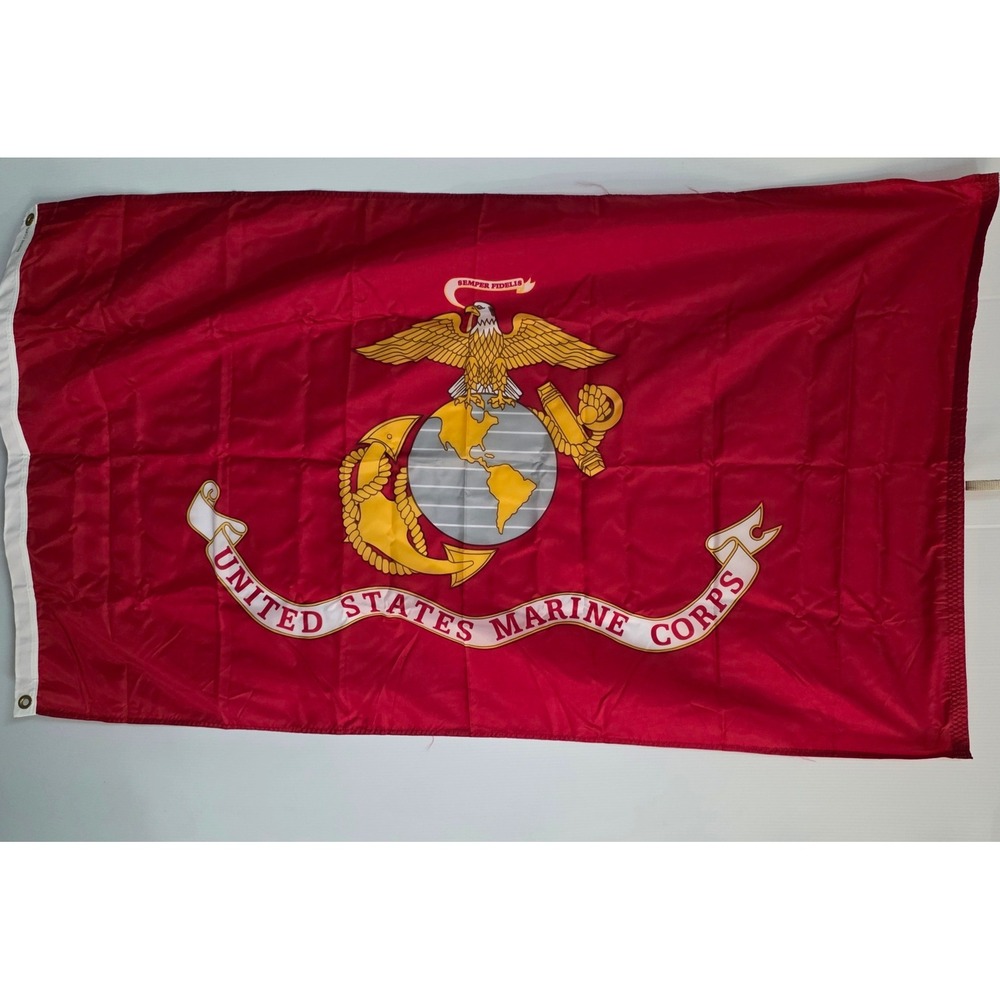 USMC United States Marine Corps Flag 3x5 Red Semper Fidelis EGA Military Banner